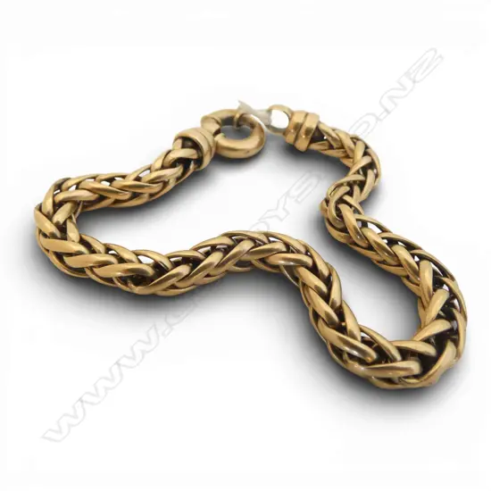 9CT YG FOX TAIL BRACELET L.195mm 25gms