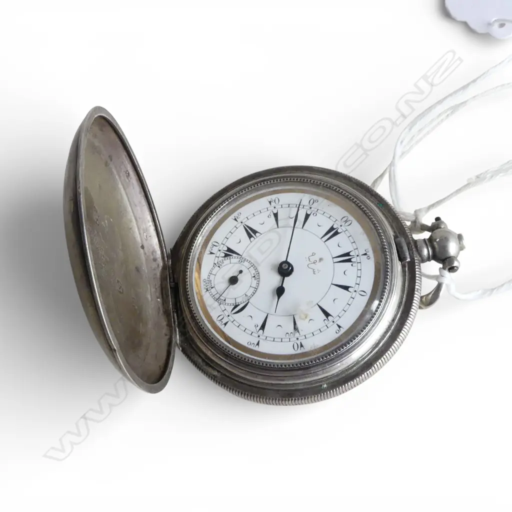 19thC TURKISH 800 SILVER CASE HUNTER POCKET WATCH  Image 1++