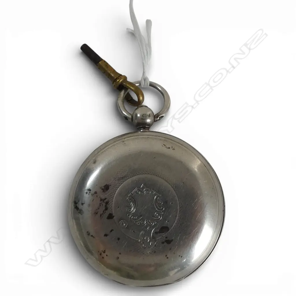ROTHERHAMS SILVER HUNTER POCKET WATCH key wind apparently not working Image 1++