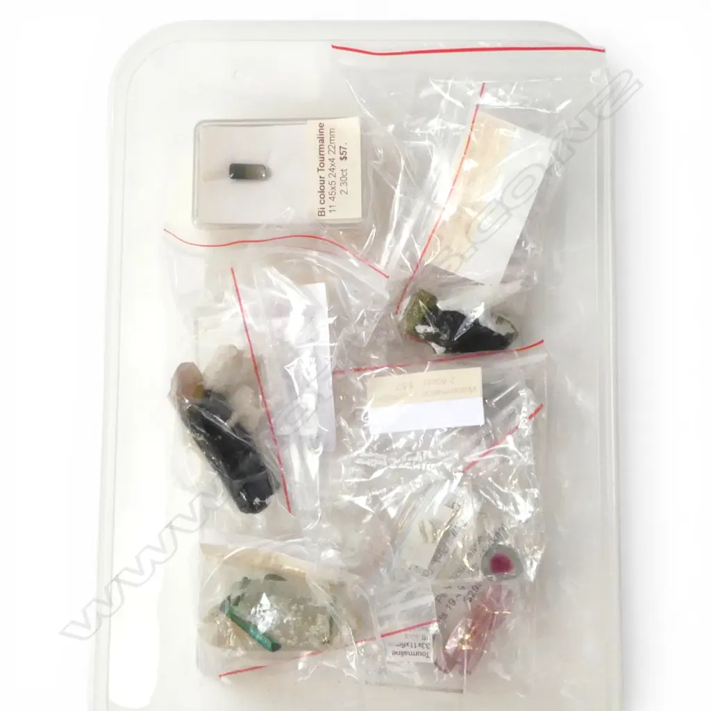 LGE COLLECTION TOURMALINE GEMSTONES: 'Watermelon Crystal 23.32ct' + '30.2gm Pink Cap Tourmaline Crystal with Albite..... Image 1++