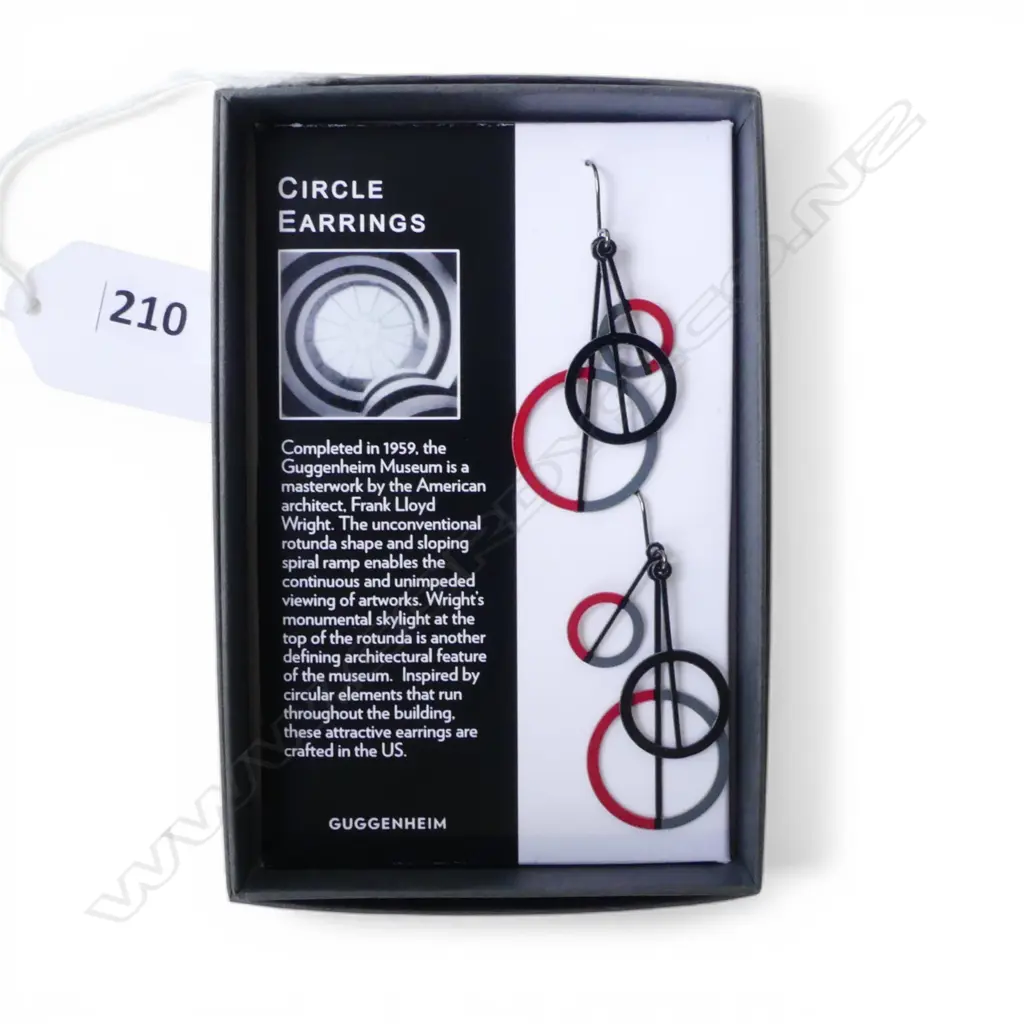 PR GUGGENHEIM CIRCLE EARRINGS in box  Image 1++
