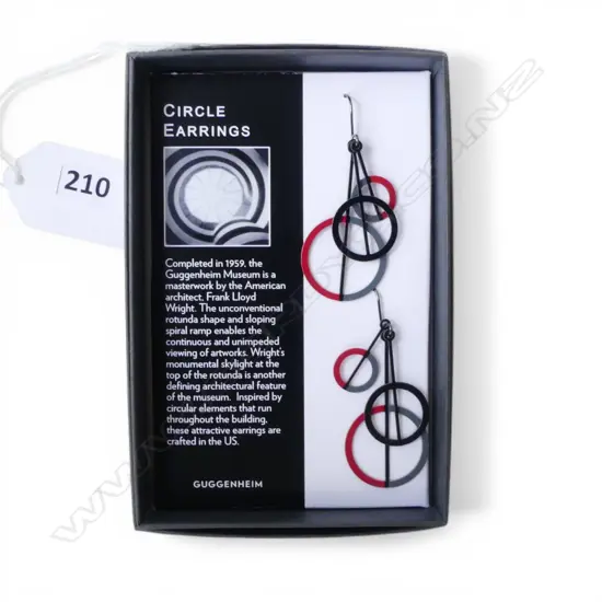 PR GUGGENHEIM CIRCLE EARRINGS in box 