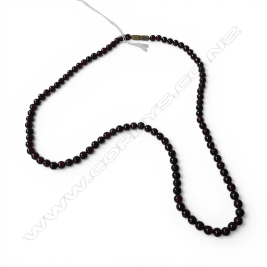 ROUND GARNET NECKLACE WITH ROLL GOLD CATCH L. 50cm Image 1++