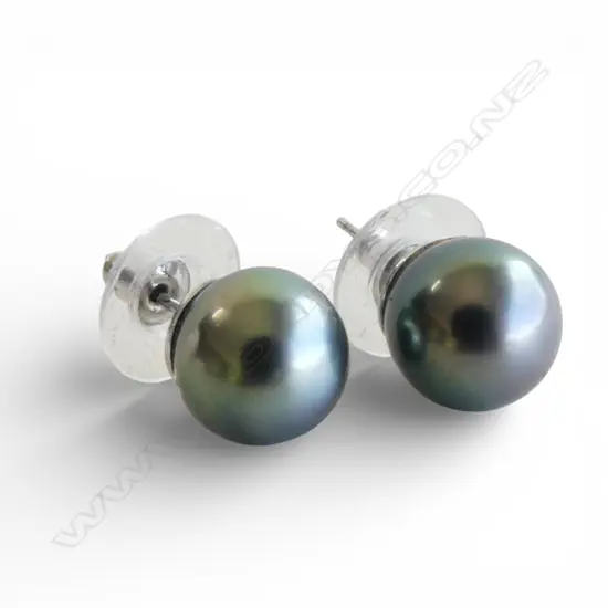 PAIR OF STG SOUTH SEA PEARL STUD EARRINGS IN BOX
