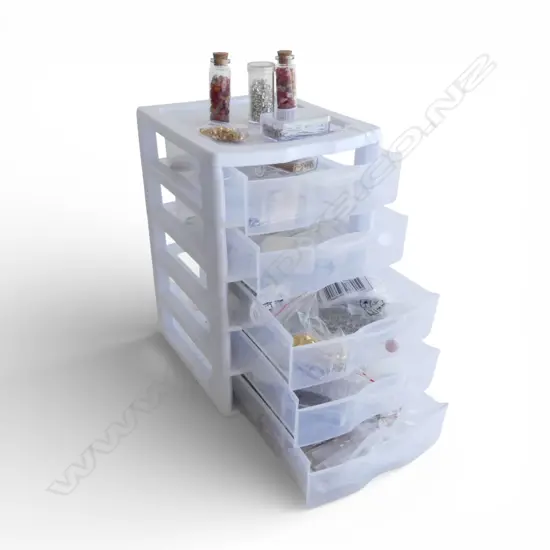DRAWERS filled w JEWELLERY FINDINGS, PARTS & COMPONENTS