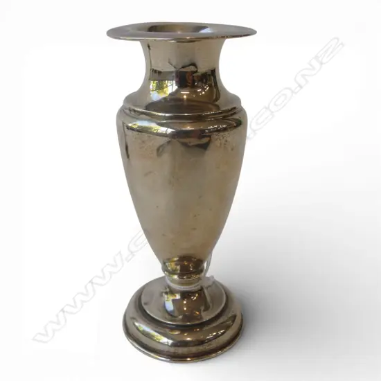 STG SILVER VASE, CHESTER 1916 H.140mm WEIGHTED; FAULTS