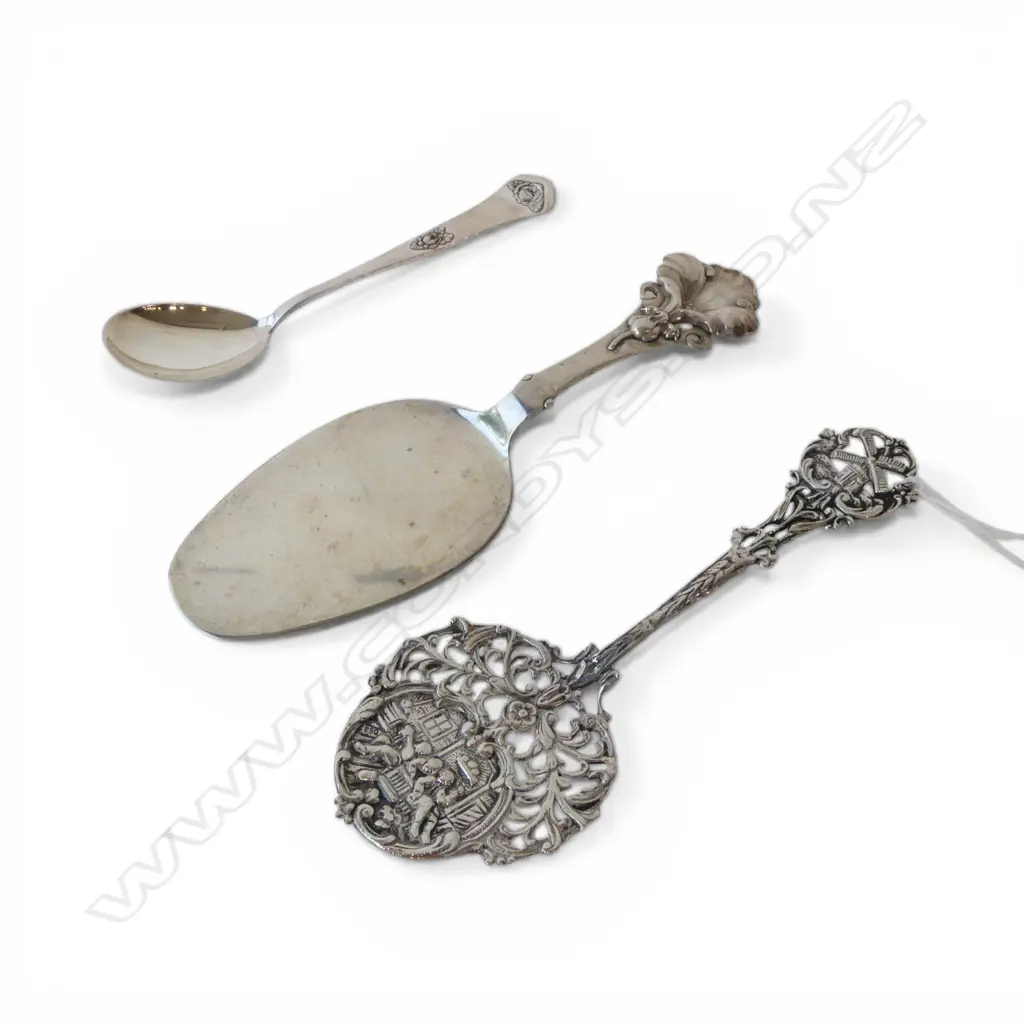 2 PCES DANISH SILVER CUTLERY + 830 SILVER SPOON 90gms  Image 1++