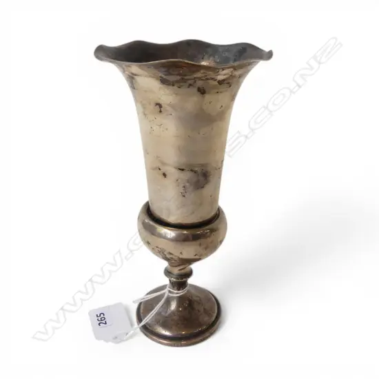 STG VASE, LONDON 1908, LEAD WEIGHTED BASE, 175mm SLIGHT FAULTS