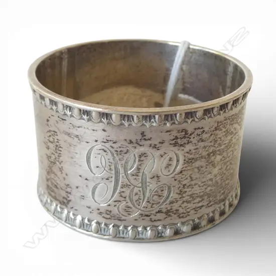 EDWARDIAN STG SILVER NAPKIN RING, BIRMINGHAM 1908, IN CASE, 34gms