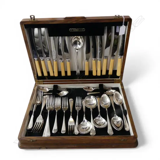 THE SURREY CABINET CANTEEN OF SHEFFIELD PLATE CUTLERY 