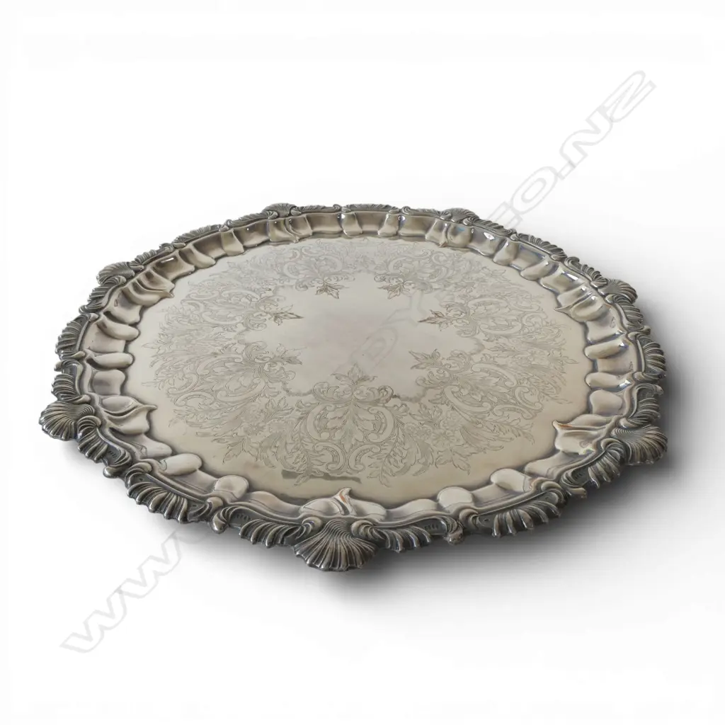 ASHBERRY SHEFFIELD PLATE TRAY Dia.425mm Image 1++