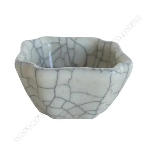 ORIENTAL BOWL, CRACKLE GLAZE 80x80mm