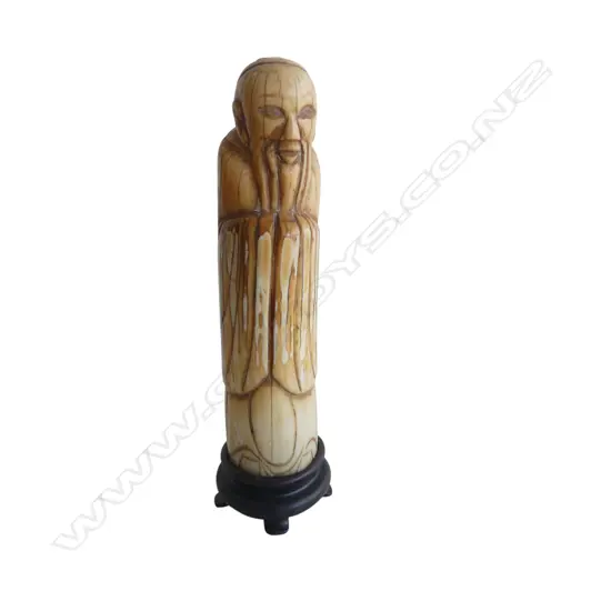 OLD MARINE IVORY CHINESE STANDING DEITY FIGURE H.125mm