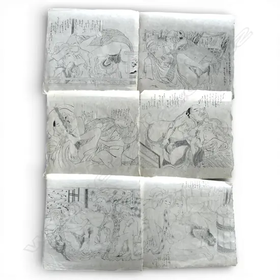 6 JAPANESE SHUNGA 325x340mm
