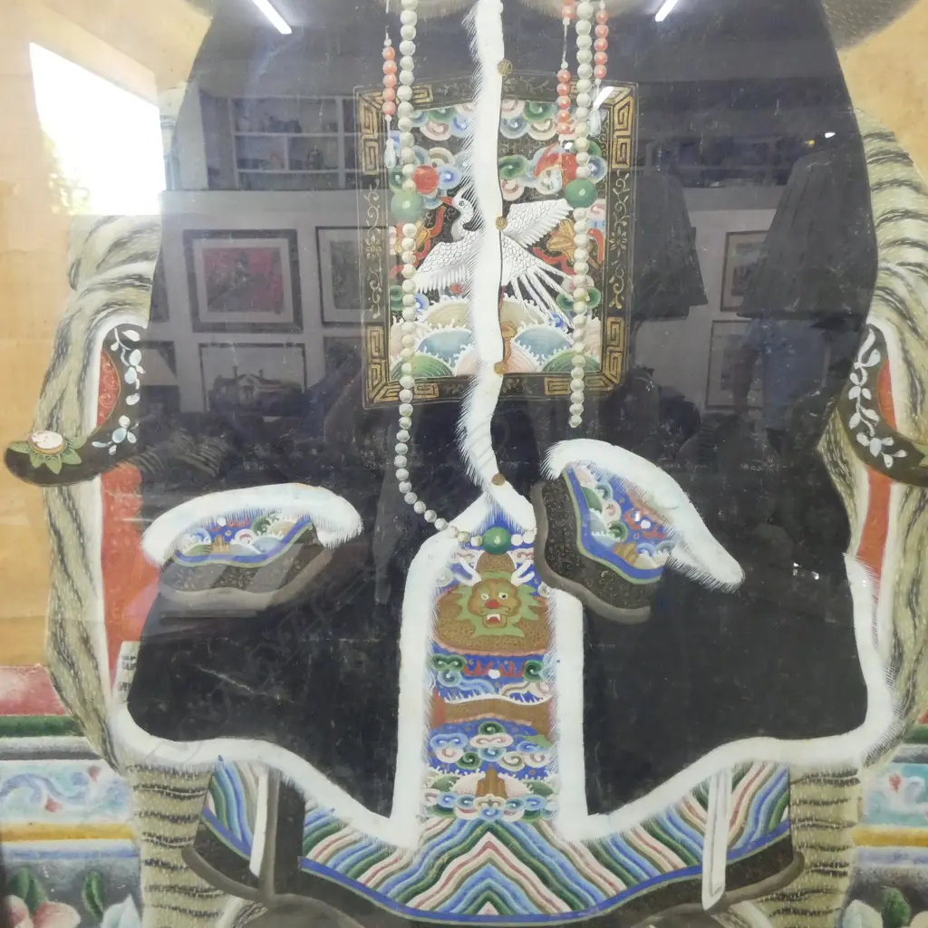 A CHINESE ANCESTOR PORTRAIT OF A MALE FIGURE, GOUACHE ON PAPER, 1000 x 650mm Image 1++