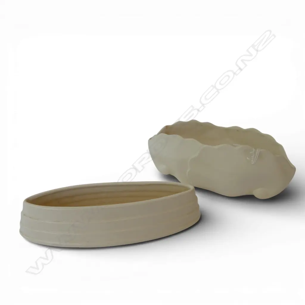 2 CROWN LYNN TROUGH VASES #105, #75 W.270mm Image 1++