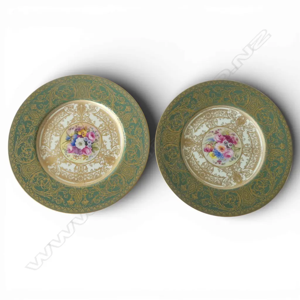 PR ROYAL WORCESTER CABINET PLATES SIGNED E. PHILLIPS 265mm dia Image 1++