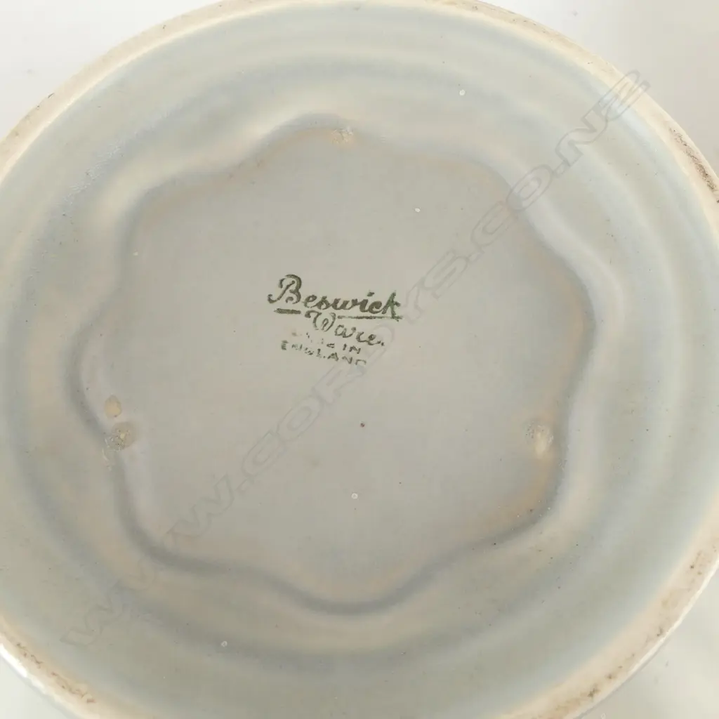 3 ENGLISH DECO CERAMICS; VASE, DISH & BOWL (HAIRLINE 280mm dia) Image 1++