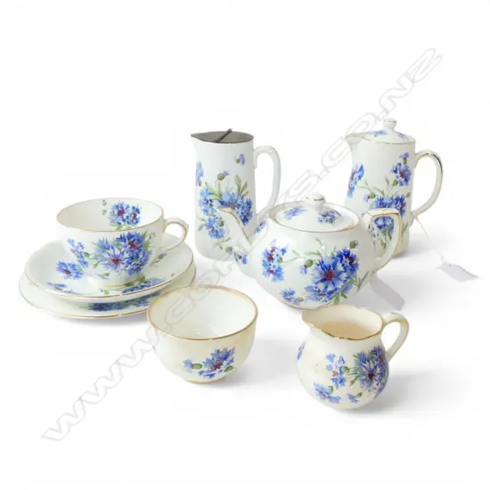 HAMMERSLY CHINA 3PC BATCHERLOR TEASET 2 LIDDED JUGS & CSP CORNFLOWER PAT