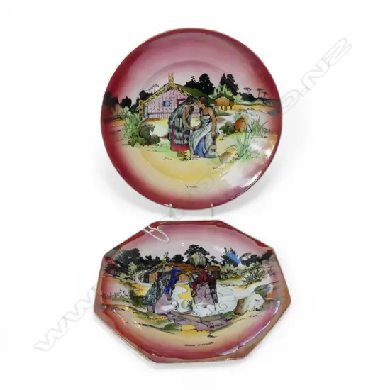 2 GRIMWADES 'MAORI WARE' PLATES, Dia.250mm largest