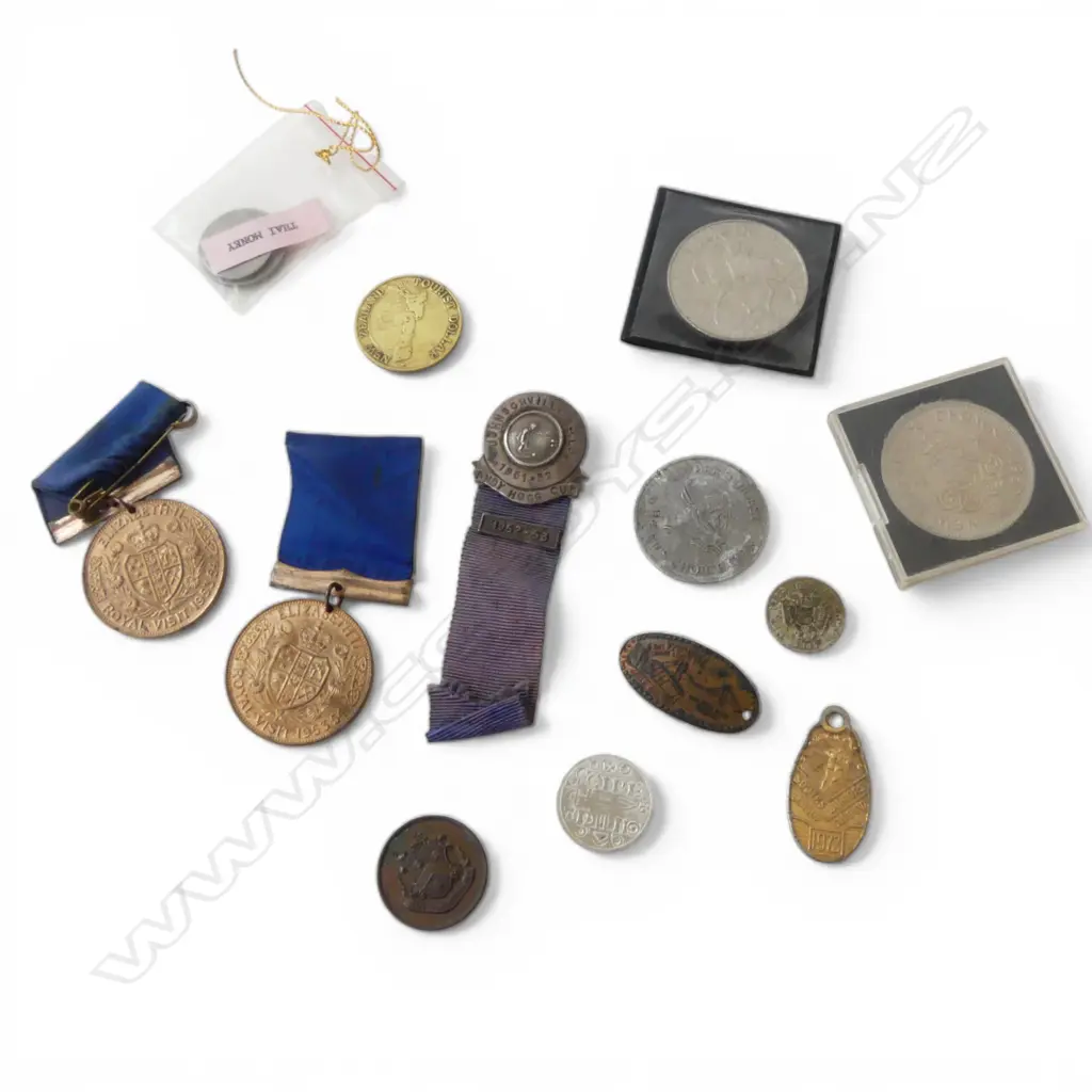 2 ERII ROYAL VISITS, JOHNSONVILE BOWLS MEDAL & OTHER ASST. PCS Image 1++