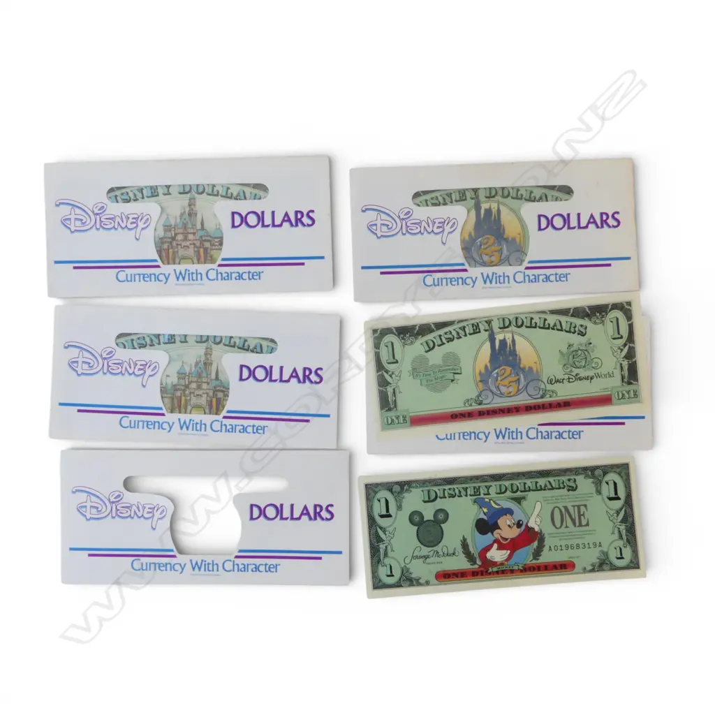 5 MICKEY MOUSE DISNEY DOLLARS FROM SERIES 3x1997 & 2x1998 Image 1++