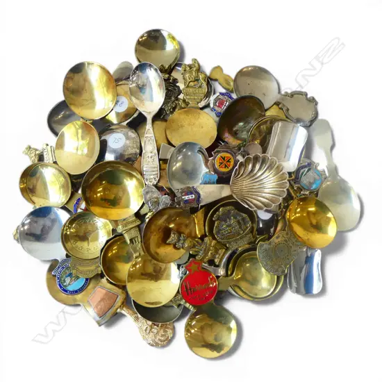 COLLECTION OF ASST. 20thC TEA CADDY SOUVENIR SPOONS Incl. New Zealand 