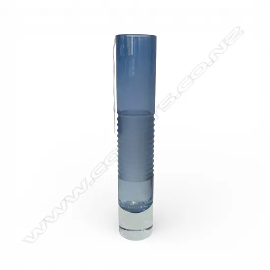    BLUE ART GLASS VASE H300mm