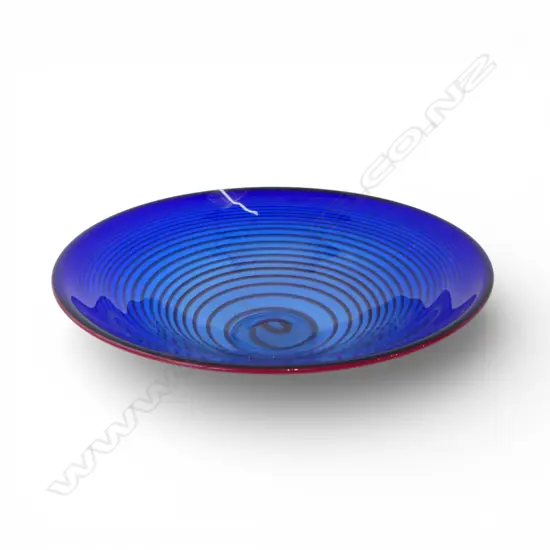 GARRY NASH ART GLASS BOWL, SIGNED & DATED '93 H.90mm, 320mm dia