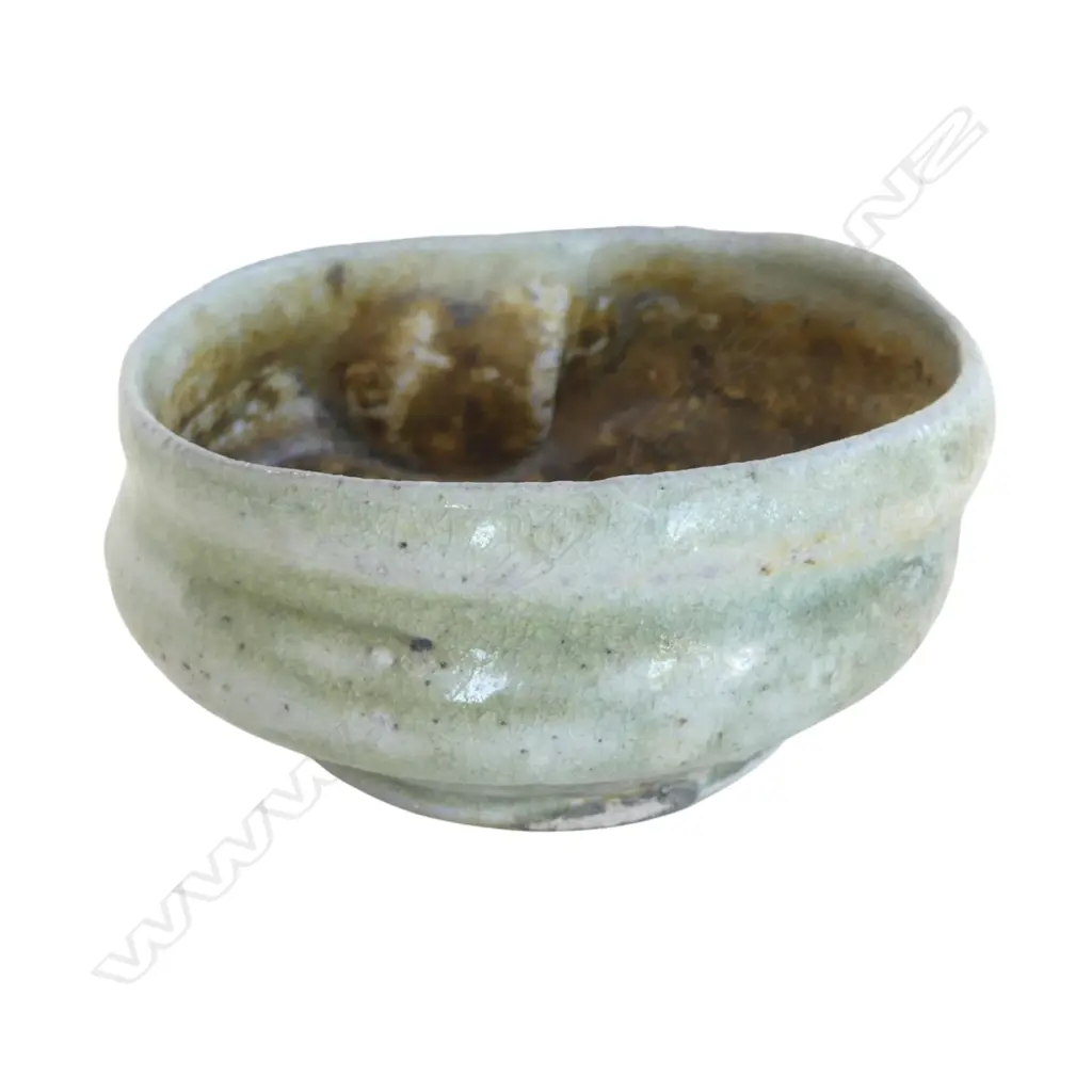 N.Z. STUDIO POTTERY TEA BOWL unmarked W.130mm Ex. Anneke Borren Collection Image 1++