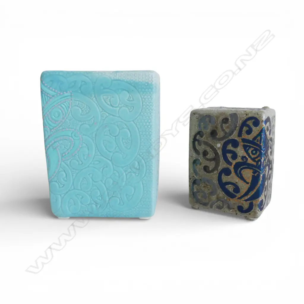 2 KEUM SUN LEE BLOCK SCULPTURES, KORU DESIGNS, H.150 & 110mm Image 1++