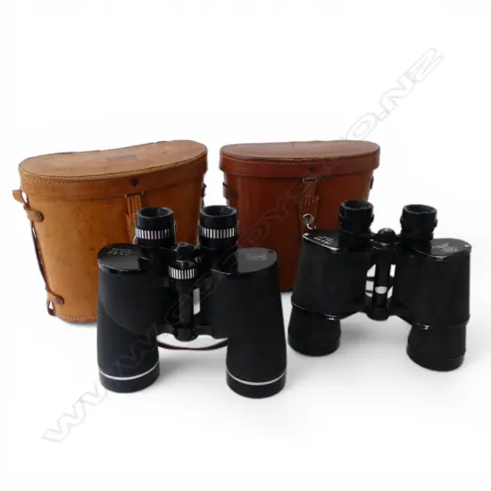 2 CASED VINTAGE PRS OF BINOCULARS 