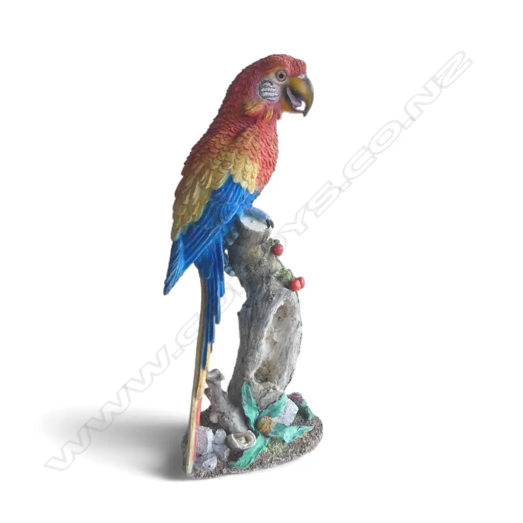 VINTAGE DECORATIVE PARROT RESIN STATUE, H.430mm Image 1++