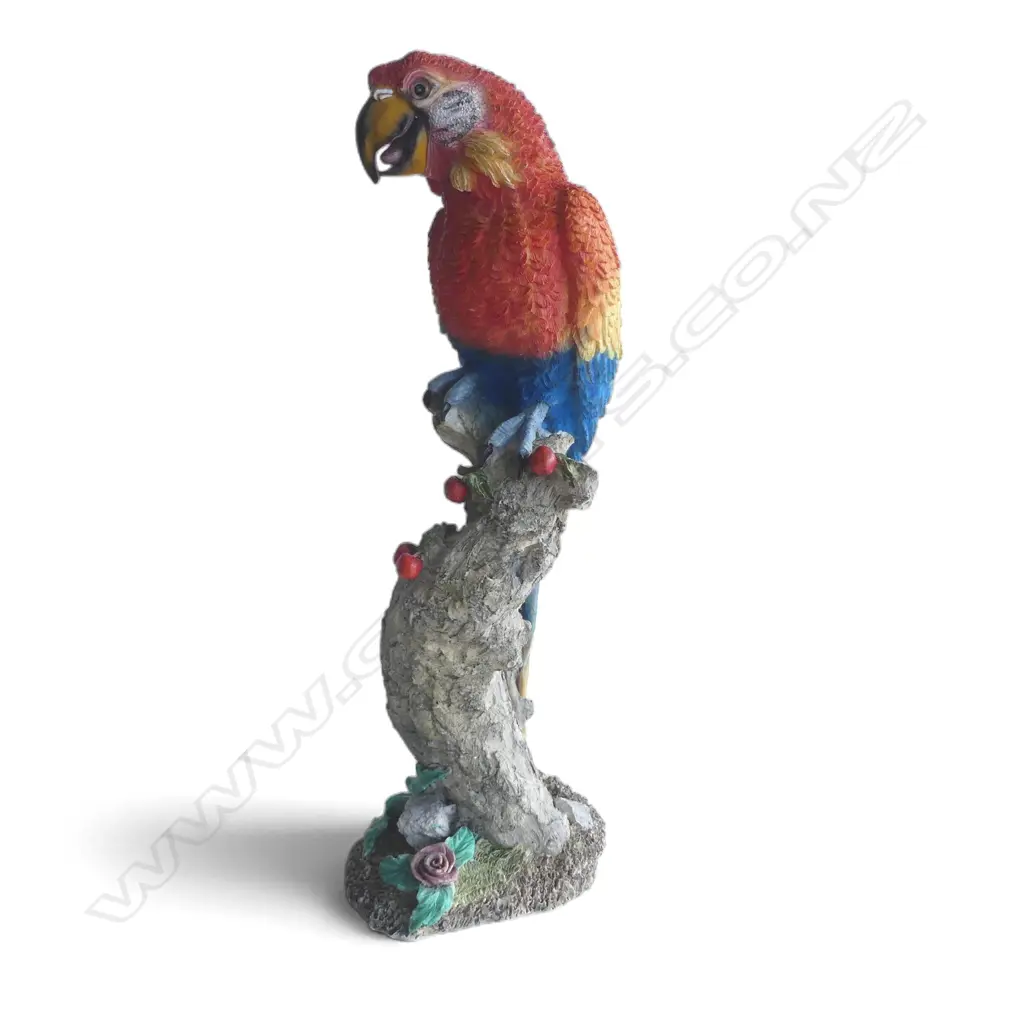 VINTAGE DECORATIVE PARROT RESIN STATUE, H.430mm Image 1++