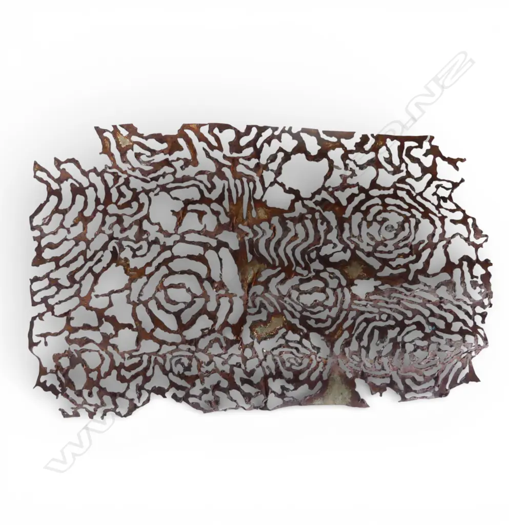 jeff Thomson CORROGATED STEEL LACE WORK SCULPTURE from estate John Perry maybe a collaborative piece H.600mm Image 1++