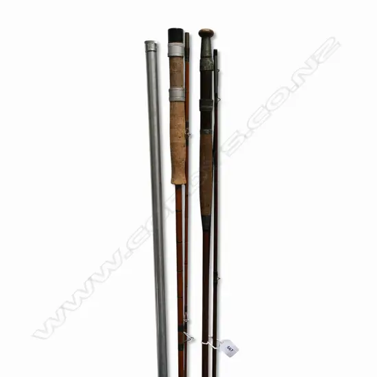 TWO SPILT FLY FISHING RODS + HARDY ALUMINIUM ROD CASE