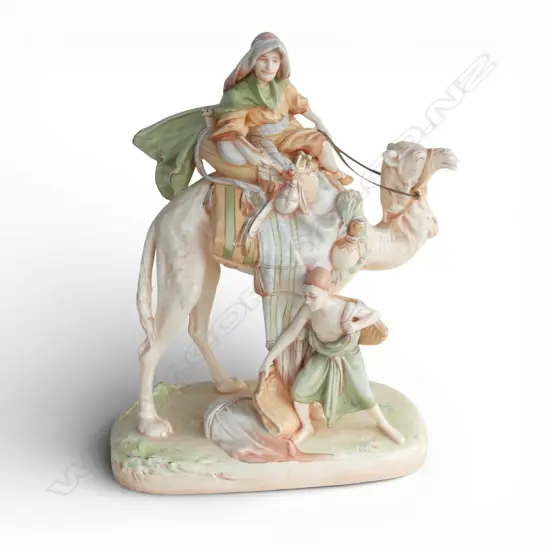 LG ROYAL DUX FIGURE GROUP; BEDOUIN ARAB ON CAMEL 450x210x530mm