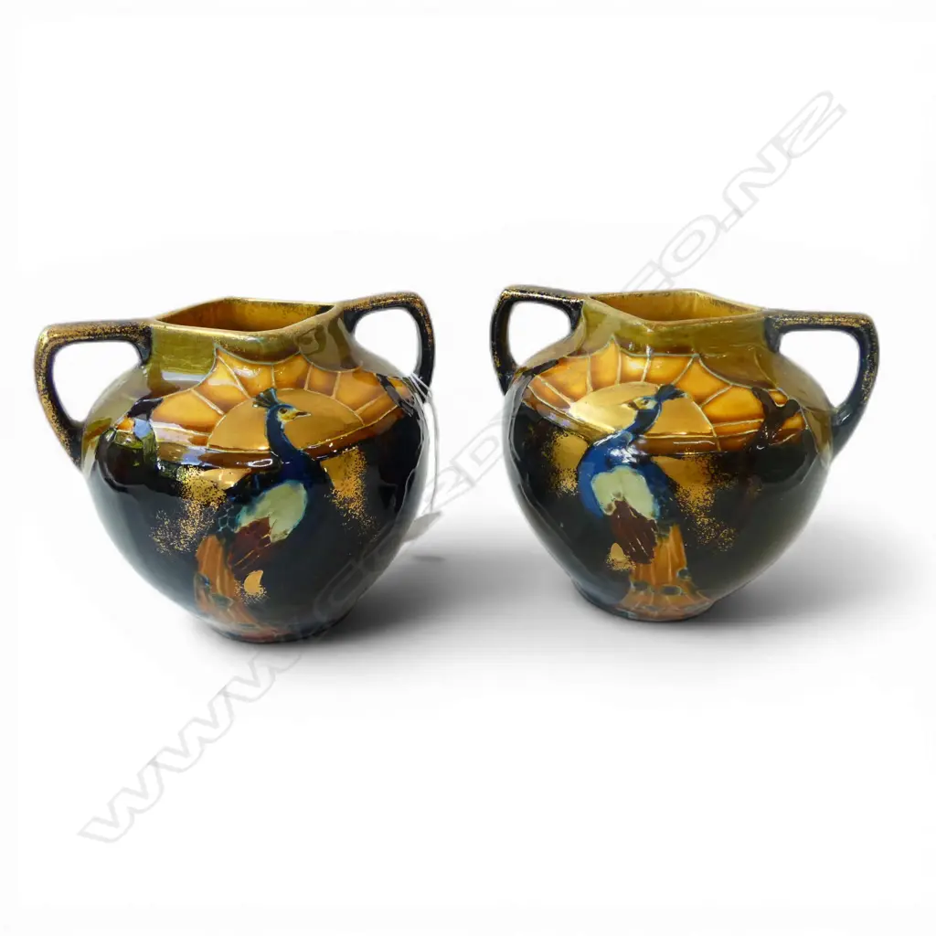 PR THOMAS FORRESTER & SONS PHOENIX WARE 'PRINCESS ARGUS' VASES H.120mm Image 1++