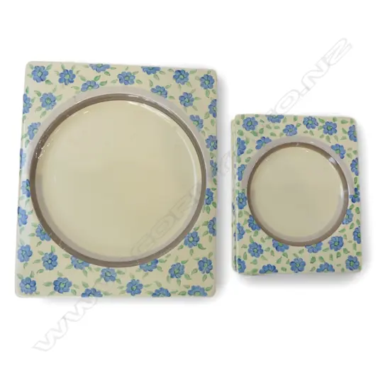 7 DECO 'THE BIARRITZ' RECTANGULAR PLATES; 6 SMALL 1 195x230mm