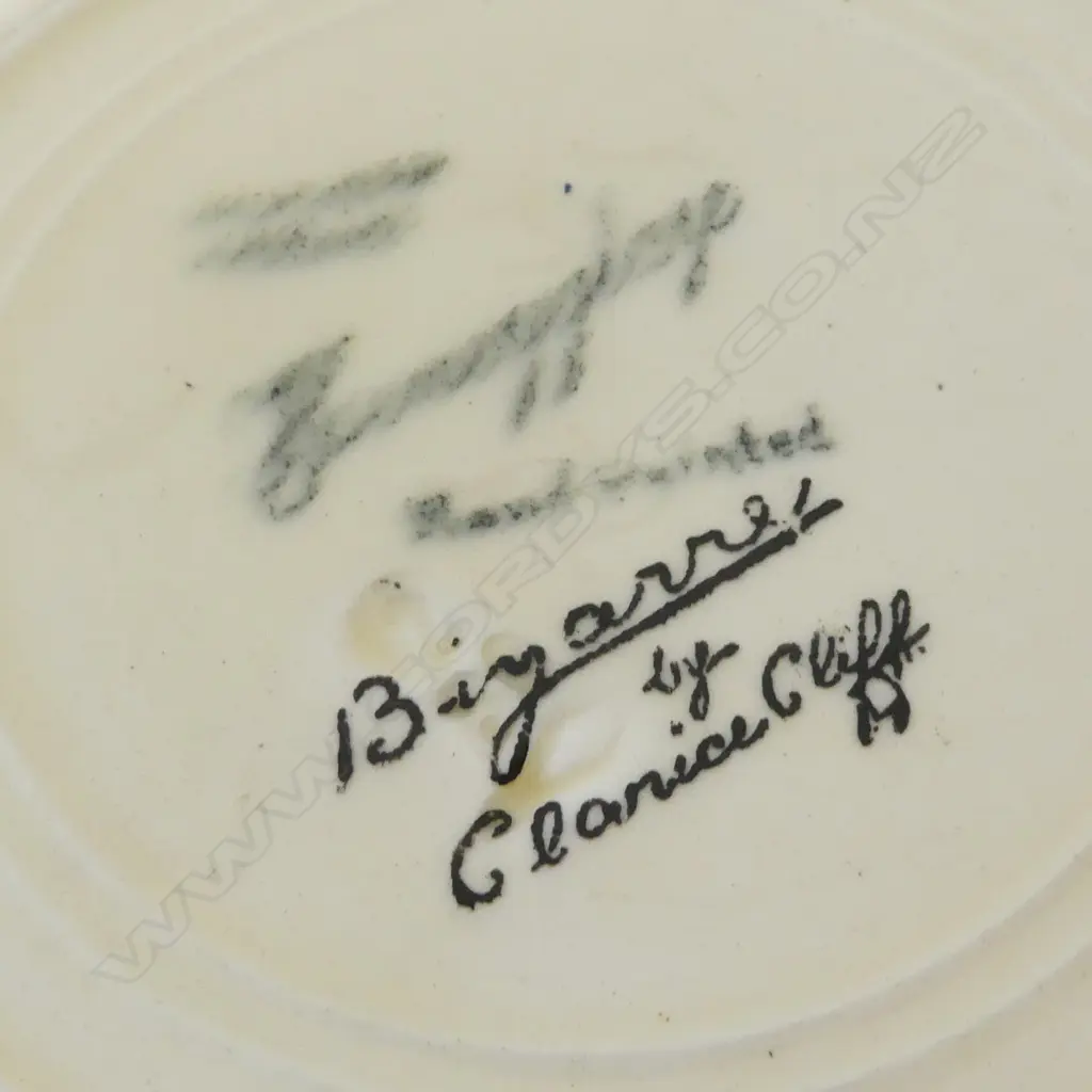 2 CLARICE CLIFF PLATES 210mm dia & OCTAGONAL 145mm dia Image 1++