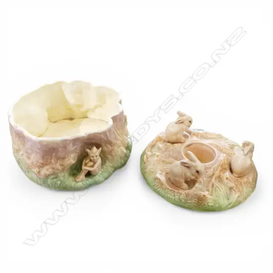 2 SYLVAC BUNNY BOWLS, 220mm dia (1 EAR CHIPPED)