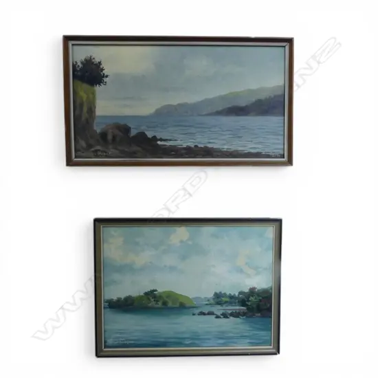 J. MAYCLAIR SNR and J MAYCLAIR, 'THAMES COAST' AND 'WHANG HDS', OIL ON BOARD, 200 x 370mm & 215 x 295mm 