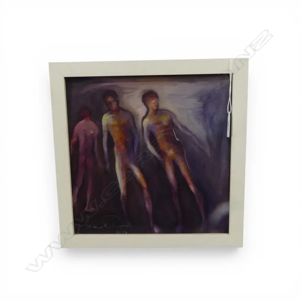 CATHERINE MANCHESTER, STEPPING OUT, OIL ON CANVAS, SIGNED & DATED VERSO, 2009, 245x245mm Image 1++