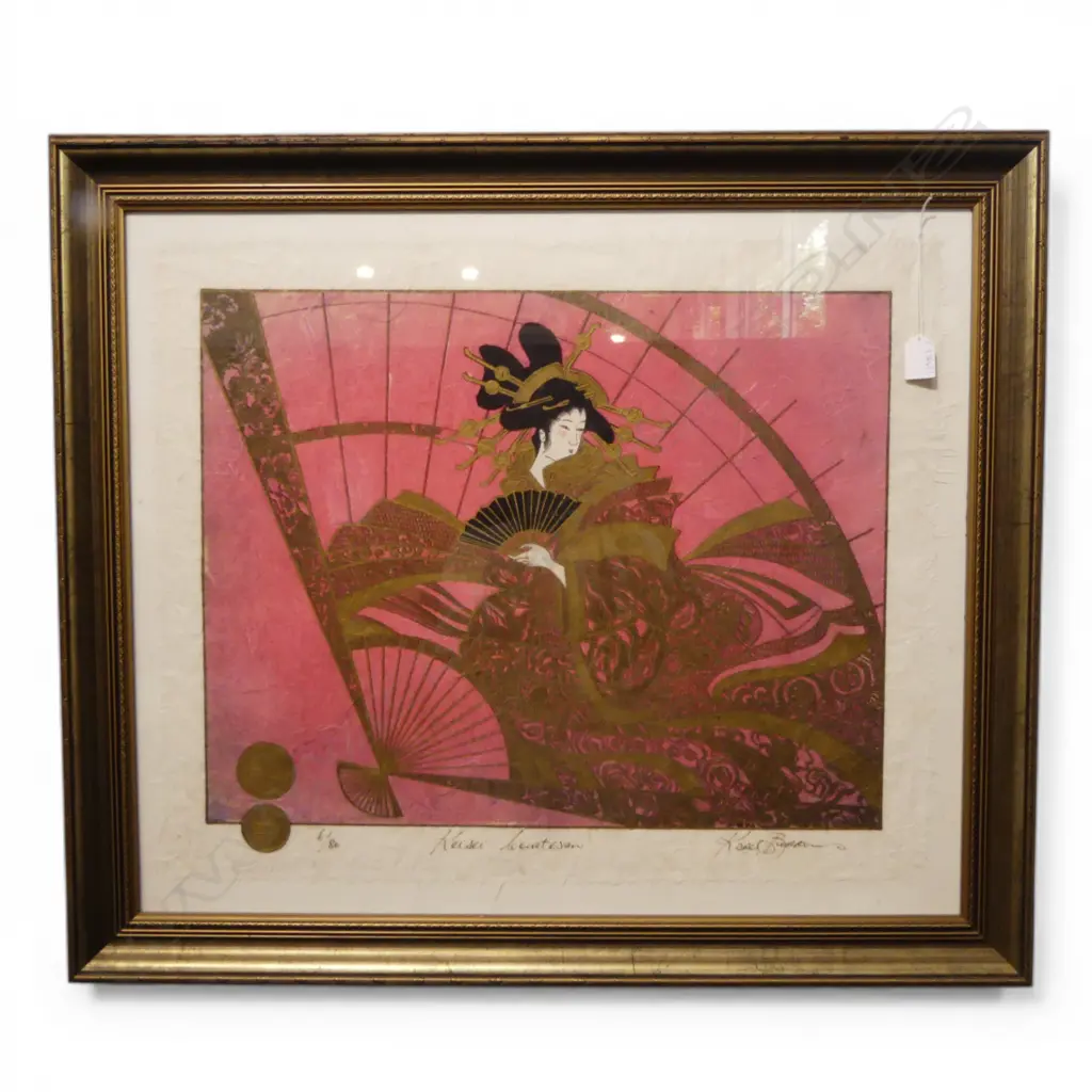 KAREL BURROWS 'KEISEI COURTESAN' PRINT ON HAND MADE PAPER, 6/80 550x665mm Image 1++