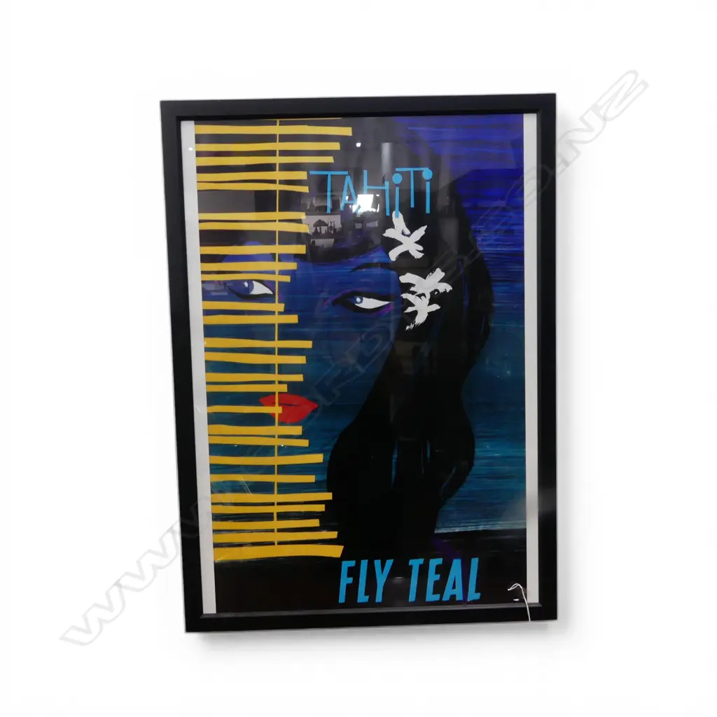 'TAHITI / FLY TEAL' REPRO PRINT 830x580mm Image 1++