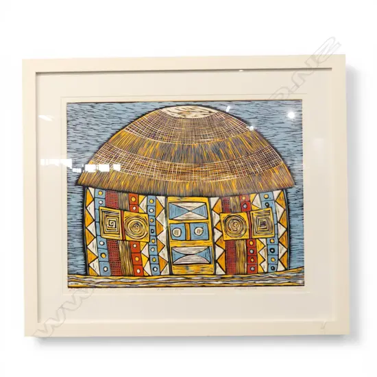 EZEQUIEL MABOTE 'A HOME IN AFRICA' PRINT 6/10 2012 585x730mm