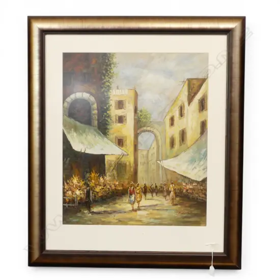 SIGNED ARTWORK, STREET SCENE, ACRYLIC 610x510mm