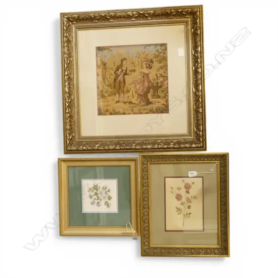 3 FRAMED NEEDLEWORKS 280x295mm