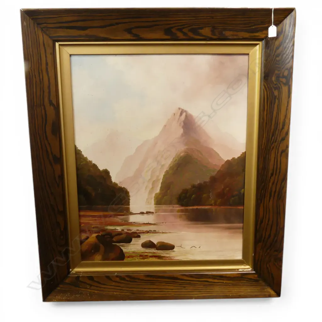 LGE George Edmund Pruden (NZ 1870-1944) oil ON BOARD 'Mitre Peak' signed 755 x 615mm Image 1++