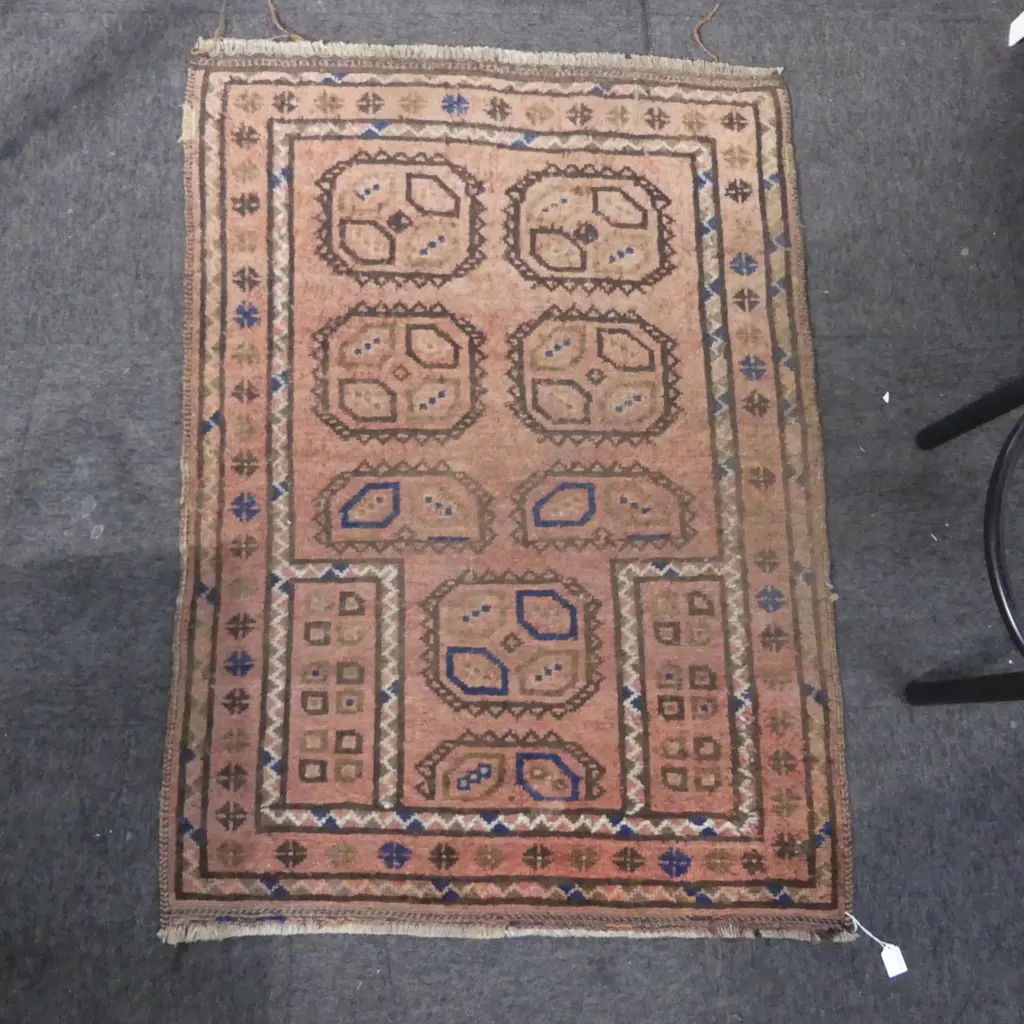HAND KNOTTED ALL WOOL PRAYER RUG 1160x850mm Image 1++
